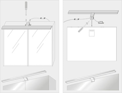 SEBSON® LED Spiegelleuchte 90cm, Bad IP44, Aufbauleuchte + Klemmleuchte, neutralweiss 4000K, 900x98x