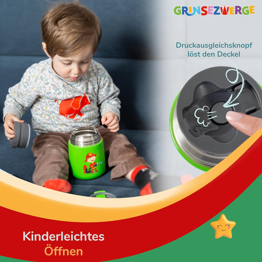 Kinder Thermobecher 500ml für Speisen und Getränke | Edelstahl Thermobehälter für Essen | Warmhalteb