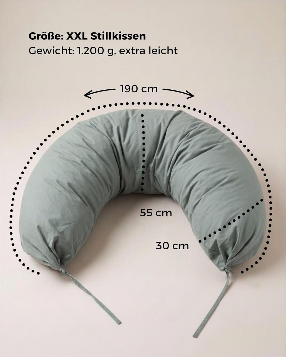 Stillkissen Seitenschläferkissen, XXL Schwangerschaftskissen | 190cm gross, ergonomisch weich: entsp
