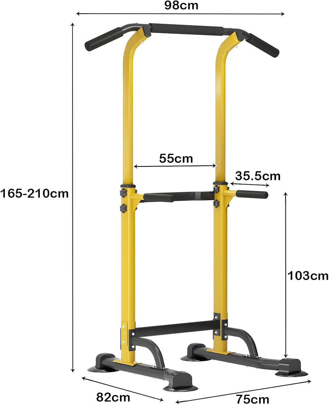 DlandHome Romanischer Stuhl für Krafttraining, verstellbar, Dips, Klimmzugstange, auf Fuss, Klimmzug