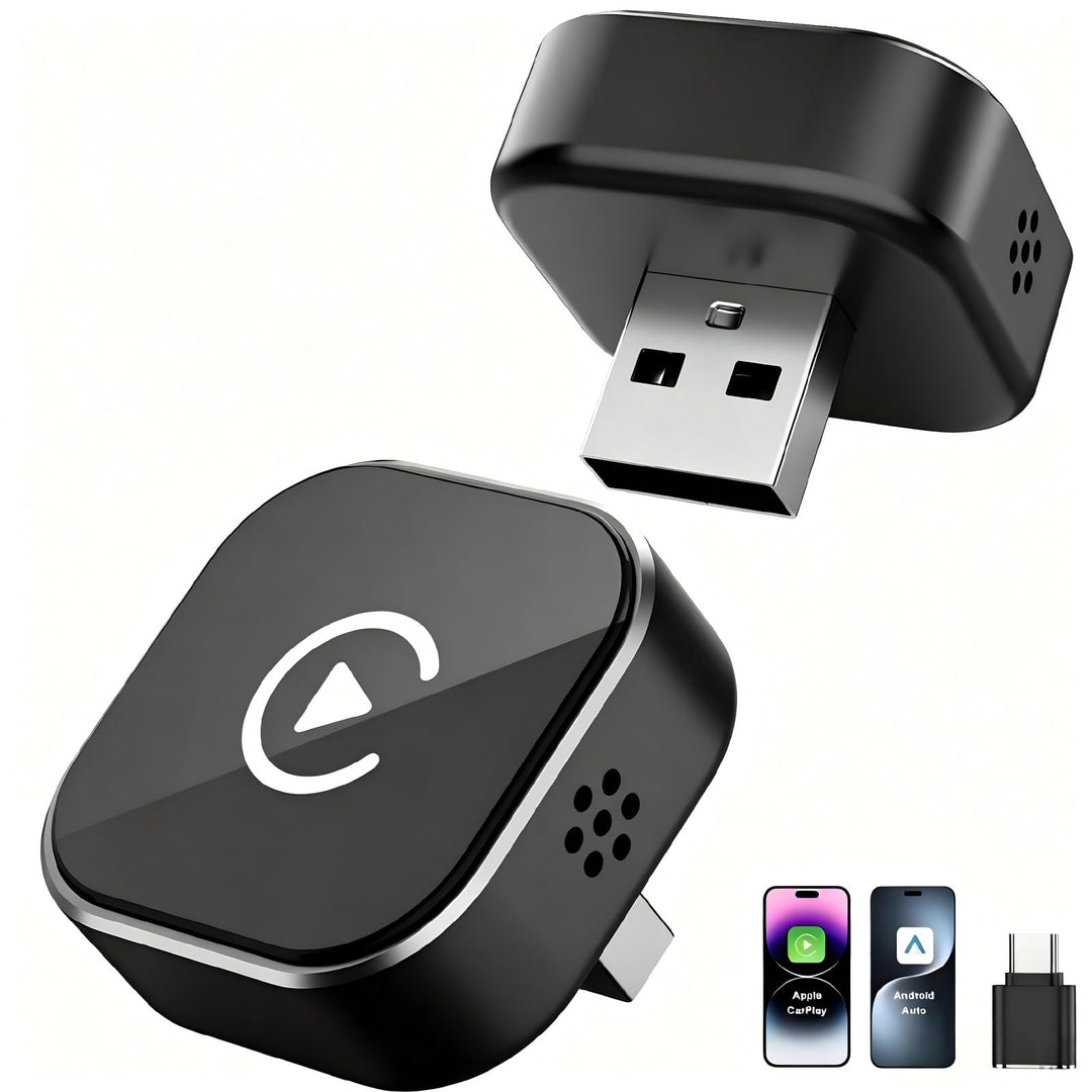 2026 CarPlay Wireless Adapter für Apple CarPlay & Android Auto, 2-in-1 Wired zu Wireless Car Play, K