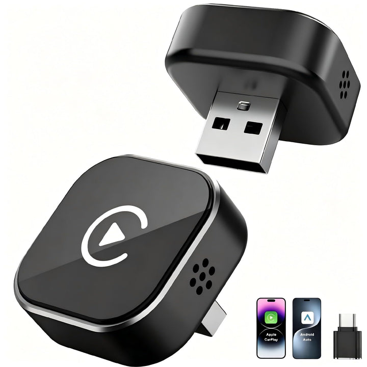 2026 CarPlay Wireless Adapter für Apple CarPlay & Android Auto, 2-in-1 Wired zu Wireless Car Play, K