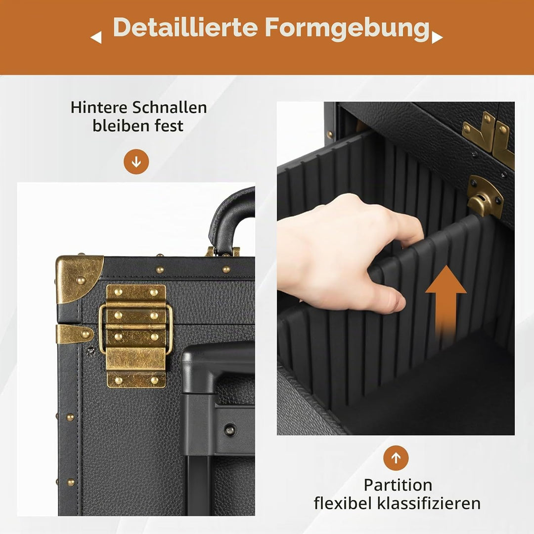 3-in-1 Kosmetikkoffer Trolley, Kosmetik Trolley mit Schublade Kosmetikkoffer Trolley Make up Koffer