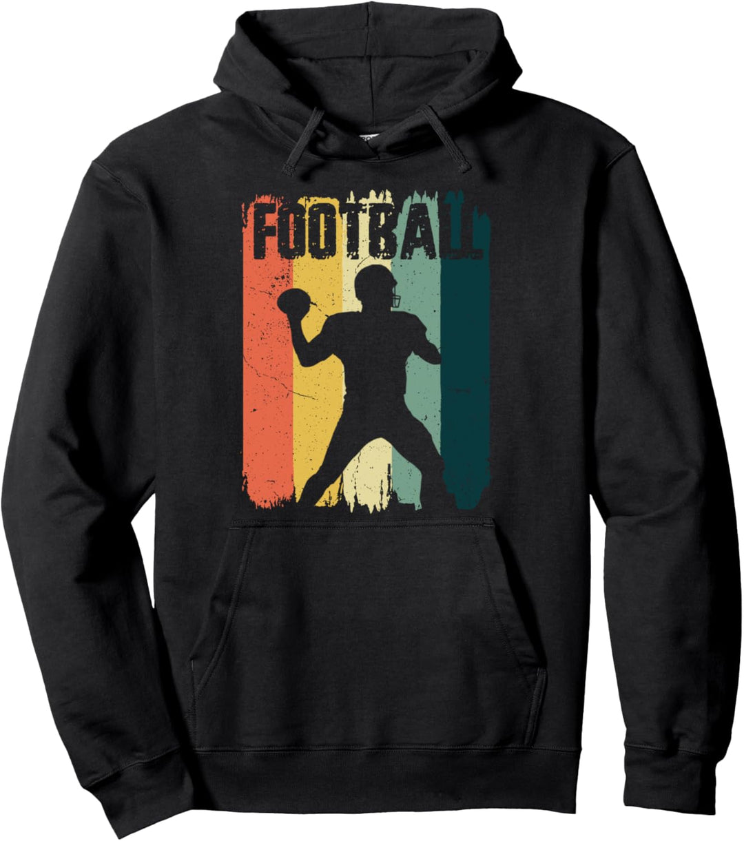 Fussball Sport, Retro Vintage Sonnenuntergang, Fussballspieler Pullover Hoodie