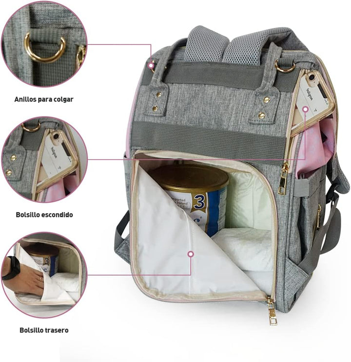 Wasserdichte Tasche für Kinderwagen, mit tragbarer Wickelunterlage, multifunktionaler Rucksack für K