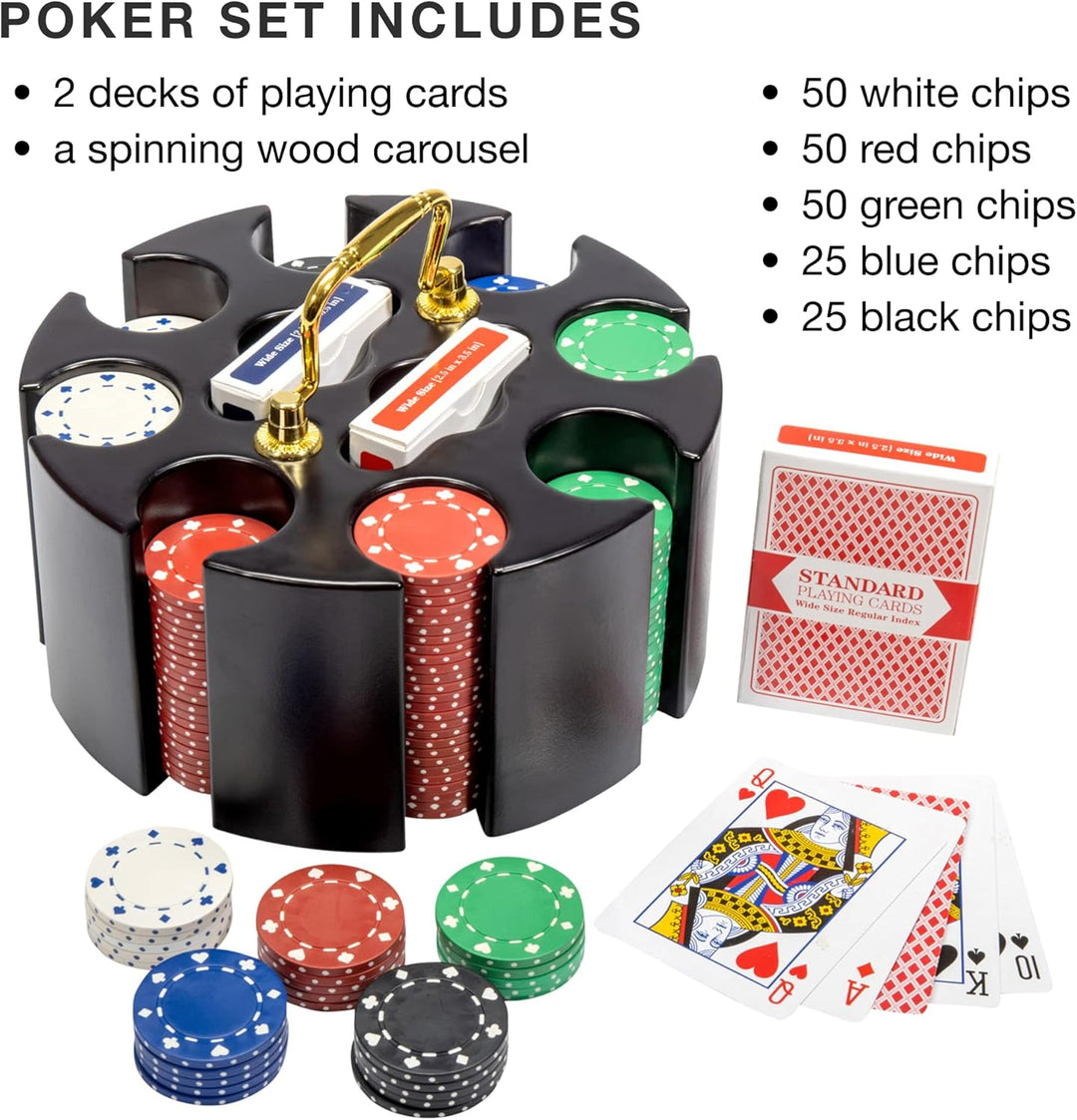 Brybelly Poker Chip Set in Holz Karussell, Fall, 11,5 GM