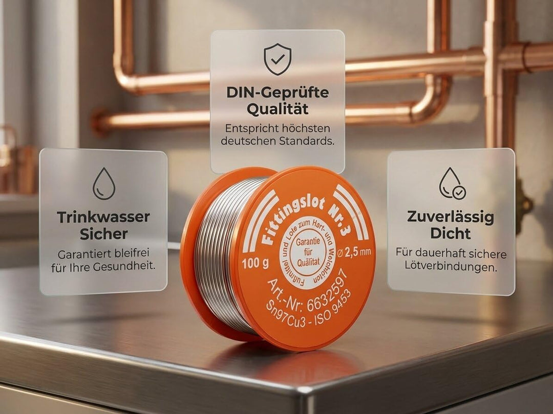 Lötzinn, Weichlot 100g oder 250 g für Löt-Fitting Kupfer Lot S-Sn97cu3 (2 mm 250g) 2 mm 250g Lötzinn