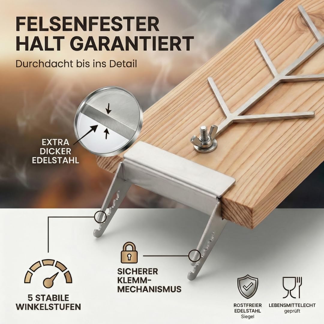Flammlachsbrett 4er Set, Räucherbrett, Flammlachs Brett aus dt. Lärche. Geeignet für Feuerschalen,Ou