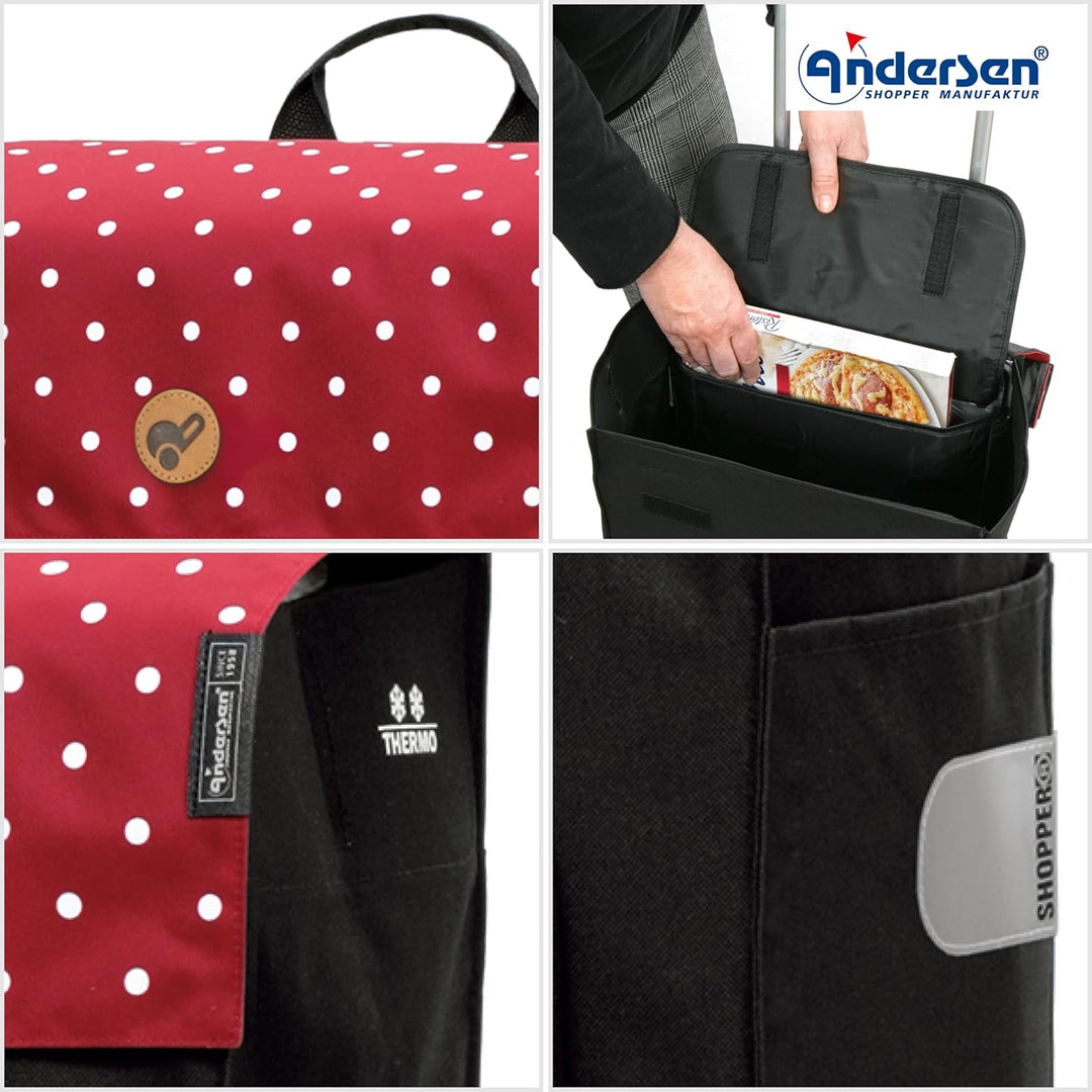 Andersen Einkaufstrolley - klappbar - 49 Liter - mit Kühlfach - belastbar 40 kg - Stahlgestell - Tro