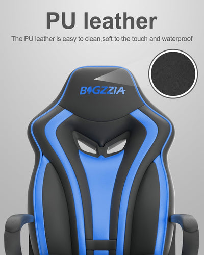 bigzzia Gaming Chair Ergonomic Gaming Stuhl Höhenverstellbarer Bürostuhl 360°Drehsessel Computer Gam