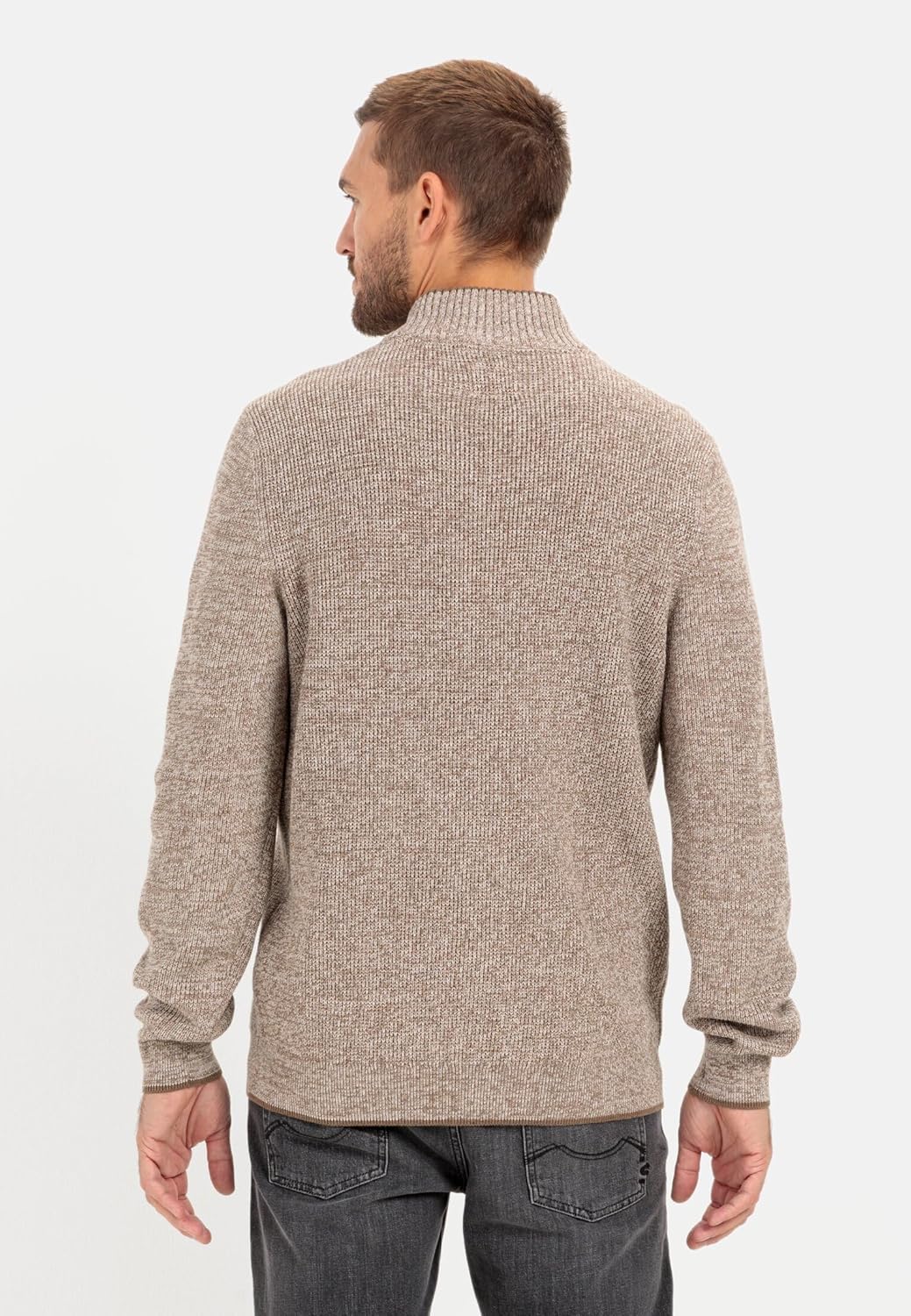 camel active Herren Feinstrick Troyer aus Baumwollmix XXL Beige, XXL Beige