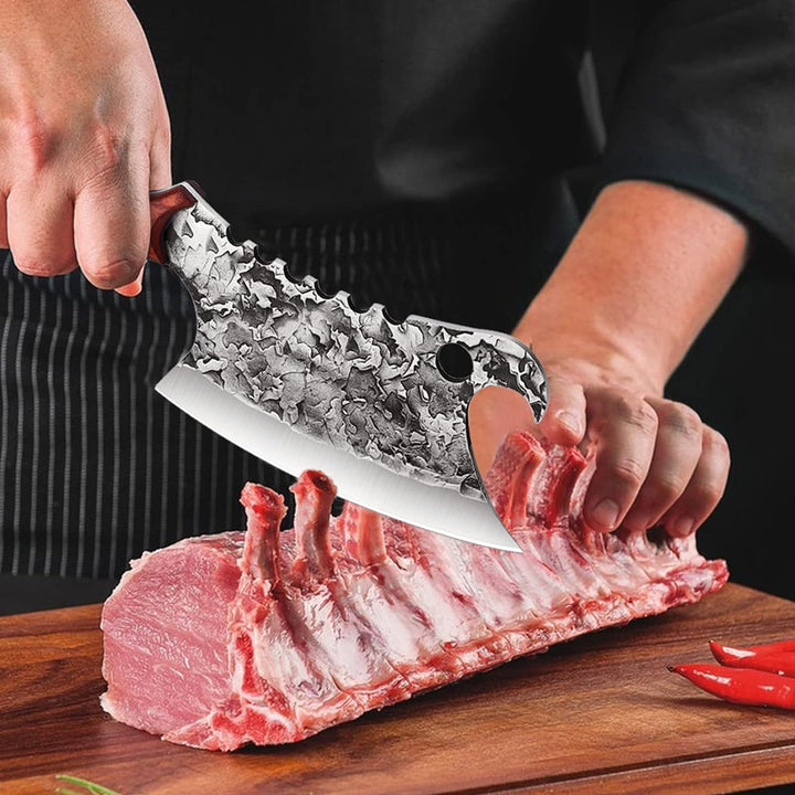 Dragon Riot Hackmesser mit Holzgriff, Küchenmesser Scharf Hackbeil Kochmesser Profi Messer Handgesch