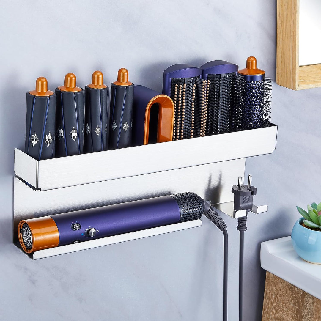 Föhnhalter Wand Ohne Bohren, Föhn und Glätteisen Halterung Für Styler Lockenstab Zubehör, Fönhalteru