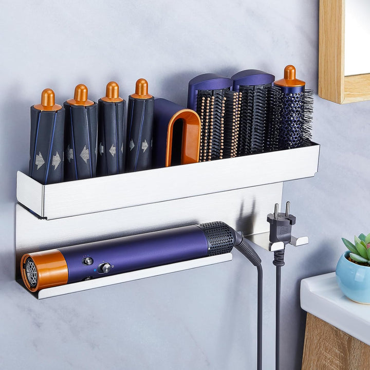 Föhnhalter Wand Ohne Bohren, Föhn und Glätteisen Halterung Für Styler Lockenstab Zubehör, Fönhalteru