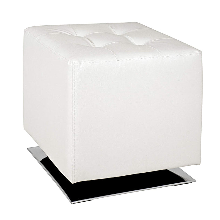 HAKU Möbel Hocker, Kunstleder, chrom-weiss, B 40 x T 40 x H 42 cm Chrom-weiss 40 x 40 x 42, Chrom-we