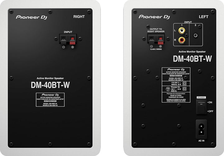 Pioneer DJ DM-40BT-W Bluetooth Studiomonitore, Weiss Weiss 4'' Bluetooth Single, Weiss 4'' Bluetooth