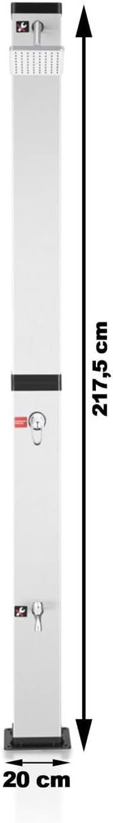 Strattore Solardusche Gartendusche 40 Liter - Warmes Wasser max. 60°C - Ohne Stromanschluss - Mit Fu