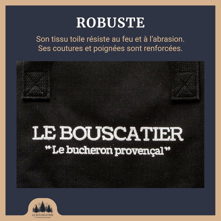 Le Bouscatier Holztasche für 30 oder 50 cm Holzscheite Kaminholzkorb für Ofen und Holzkamin