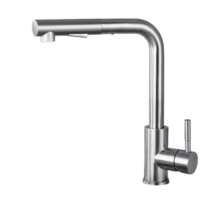 KitchenQuality Küchenarmatur | Ausziehbare Brause | 360° Grad schwenkbar | Gebürsteter Edelstahl | V