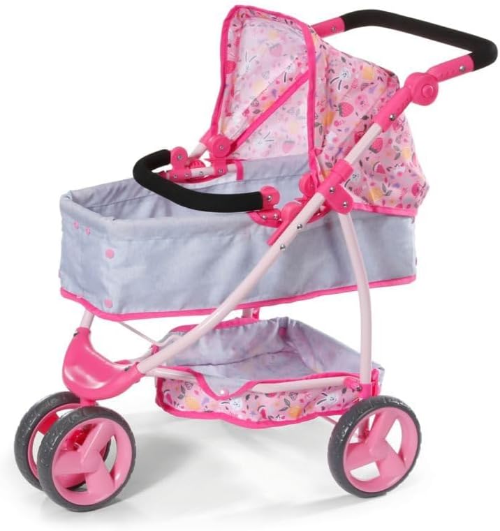 BABY born Deluxe Puppenwagen, Puppenwagen mit Verstellbarer Liege-Fläche und Griff, 834145 Zapf Crea