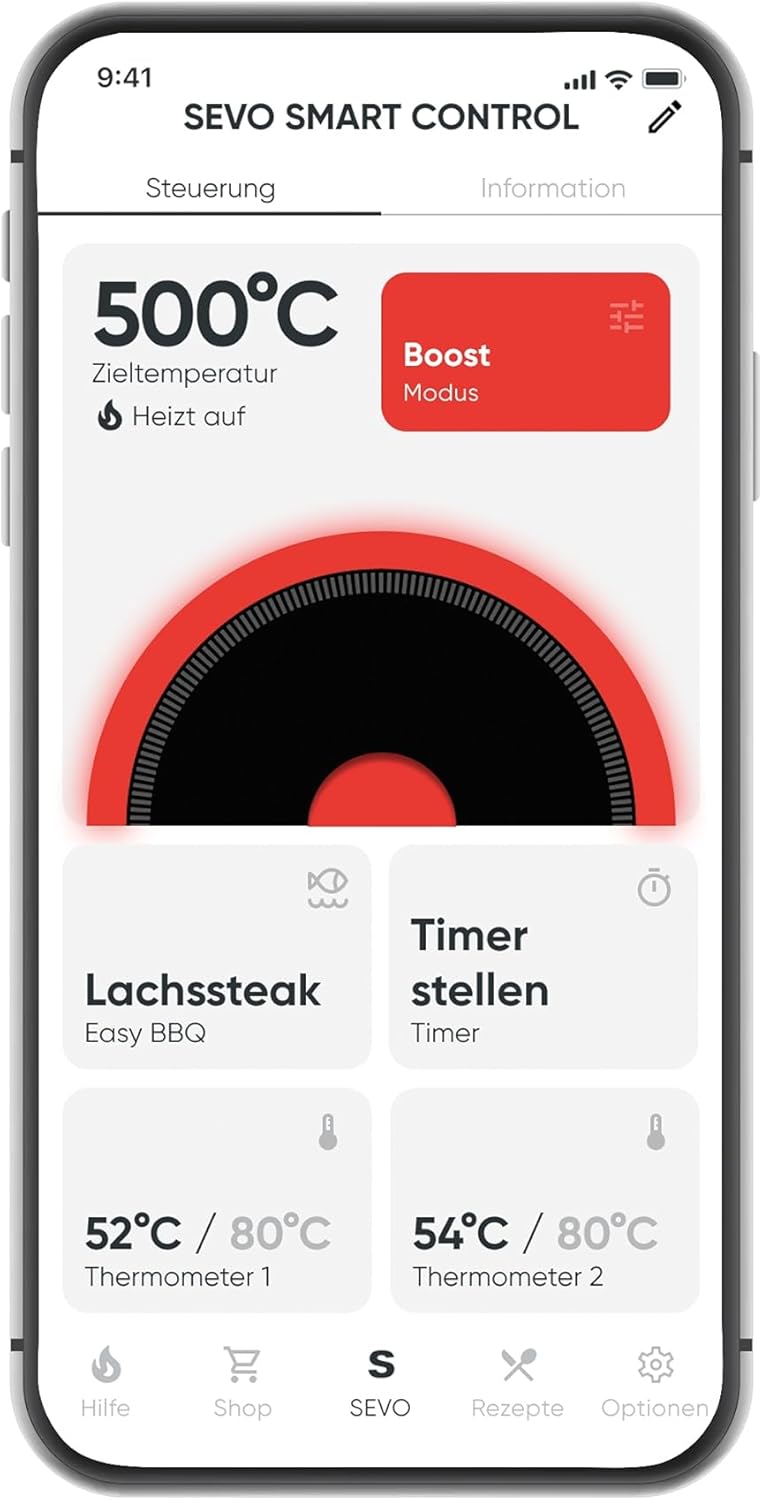 SEVERIN SEVO SMART CONTROL GT Elektrogrill mit App-Steuerung und Deckel, elektrischer Tischgrill, in