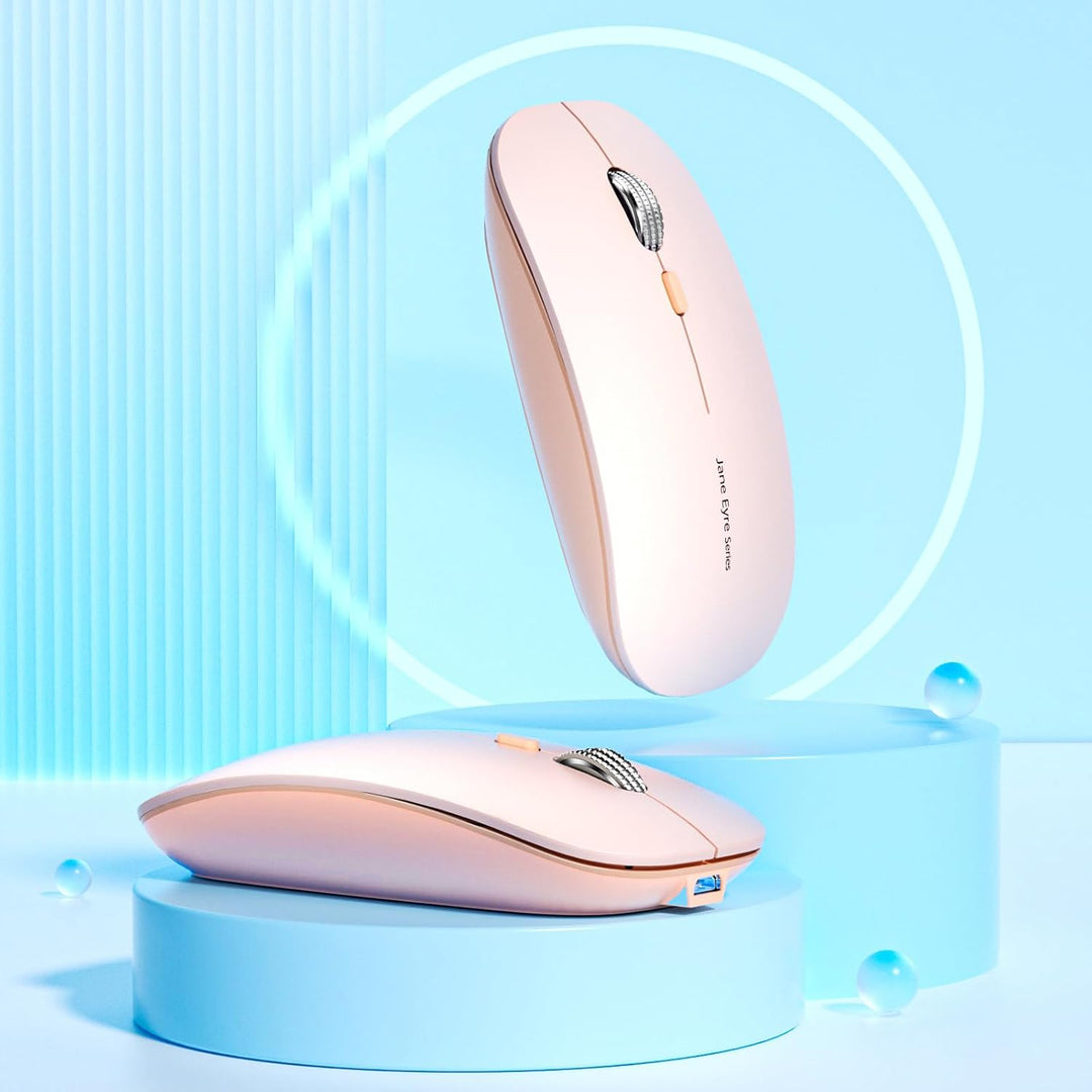 Uiosmuph Q5 Kabellos Maus, Wiederaufladbar Funkmaus 2.4G Leise Funkmaus Ultra Dünn Wireless Computer
