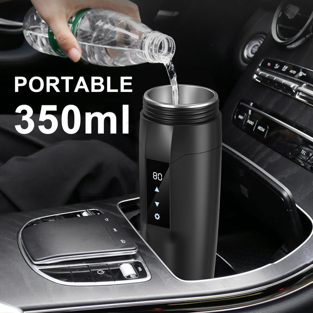 Tragbare KFZ Heizung Wasserkessel, 350 ml Reise Wasserkocher, 304 Edelstahl Liner Auto beheizten Bec