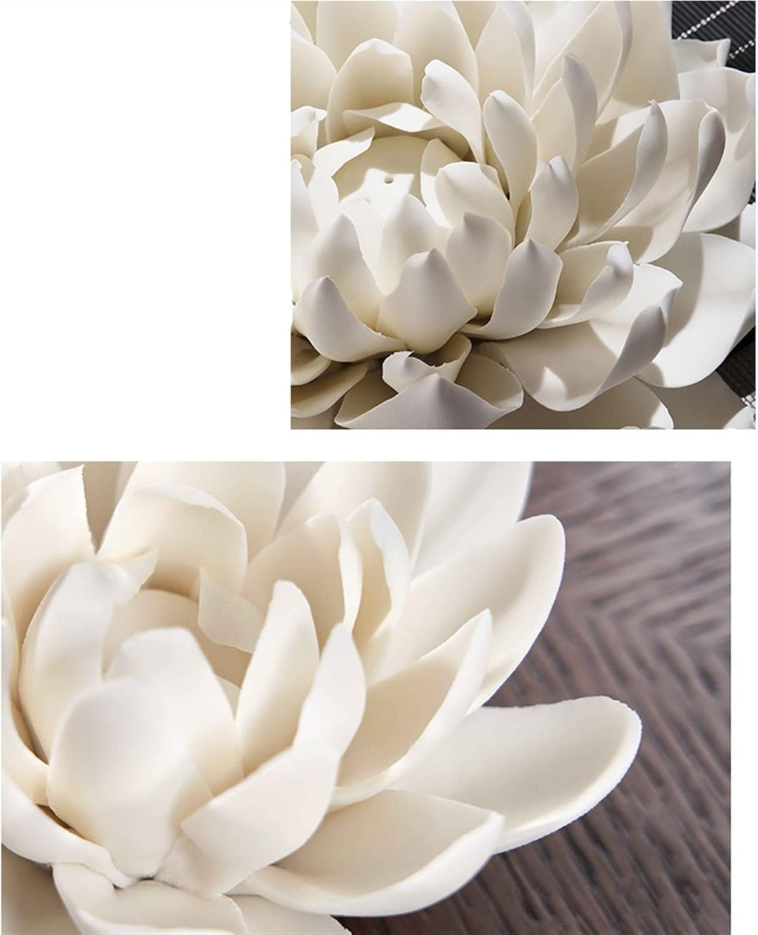 PEVSCO Skulptur Pflanzenstatue Ornamente Weisser Lotus Keramikskulptur Dekorationen Villa Studie Tee