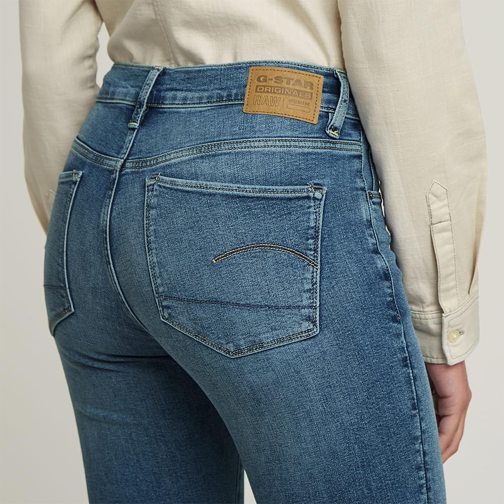 G-STAR Damen 3301 Flare Jeans 23W / 28L Blau (Faded Icy Blue D21290-d987-h280), 23W / 28L Blau (Fade