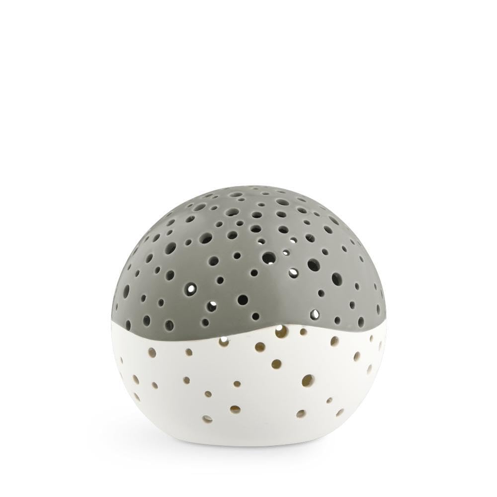 Kähler, Designer Teelichthalter aus Bone China in Olivgrün, Ø14 cm