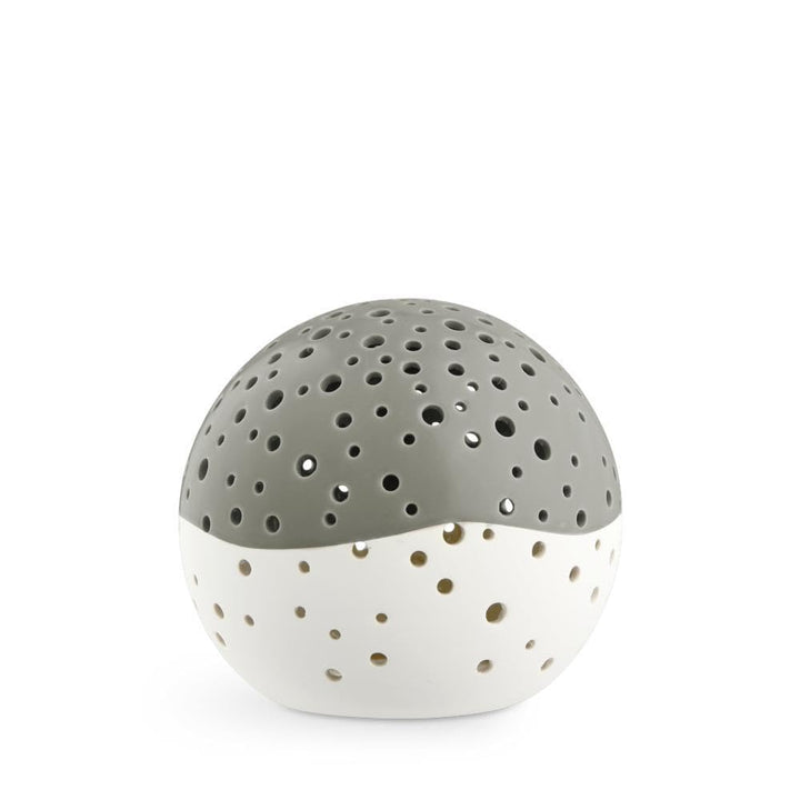 Kähler, Designer Teelichthalter aus Bone China in Olivgrün, Ø14 cm