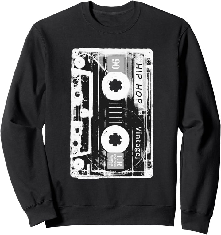 Vintage Cassette Tape Hip Hop Music 80s 90s Retro Distressed Sweatshirt