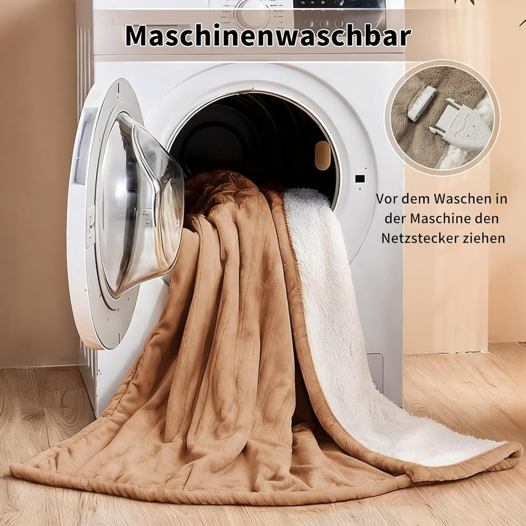 ESTINGO Heizdecke mit Abschaltautomatik 180x130cm, 6 Heizstufen, 10-Stunden-Timer, Überhitzungsschut