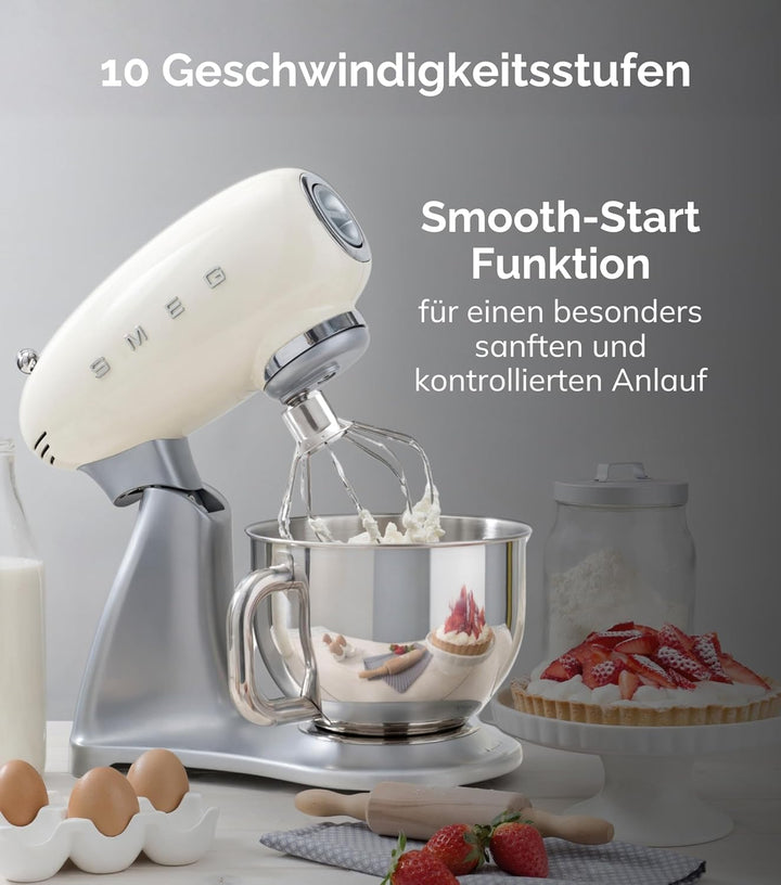 SMEG SMF02SVEU, Edelstahl, 4.8 liters, Black Silber, Silber