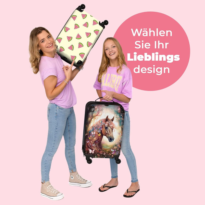 NoBoringSuitcases.com® Kinderkoffer Reisekoffer Kinder Mädchen Geschenk Handgepäck Koffer Klein Hart