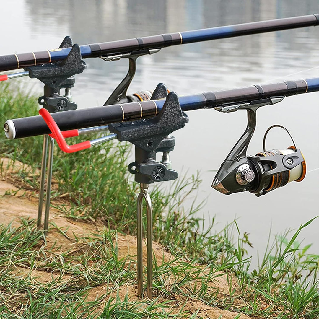 Leeko Rutenhalter, Angelrute Halter 2 Stück Edelstahl Universal Ruten Ständer 360°Verstellbar Angelr