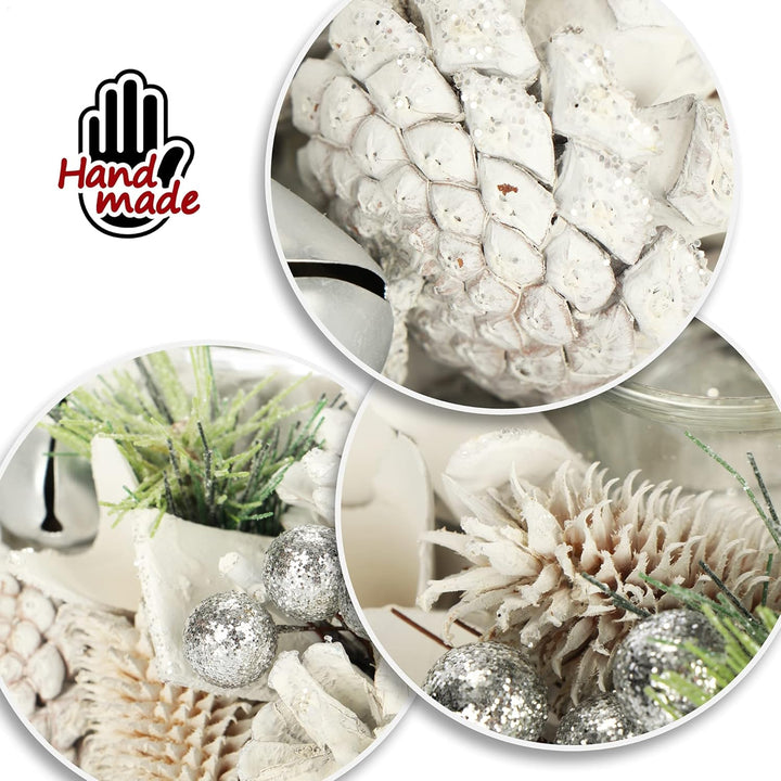 com-four® Teelichthalter - dekorativer Kerzenständer für Weihnachten und Herbst - Kerzenhalter mit n