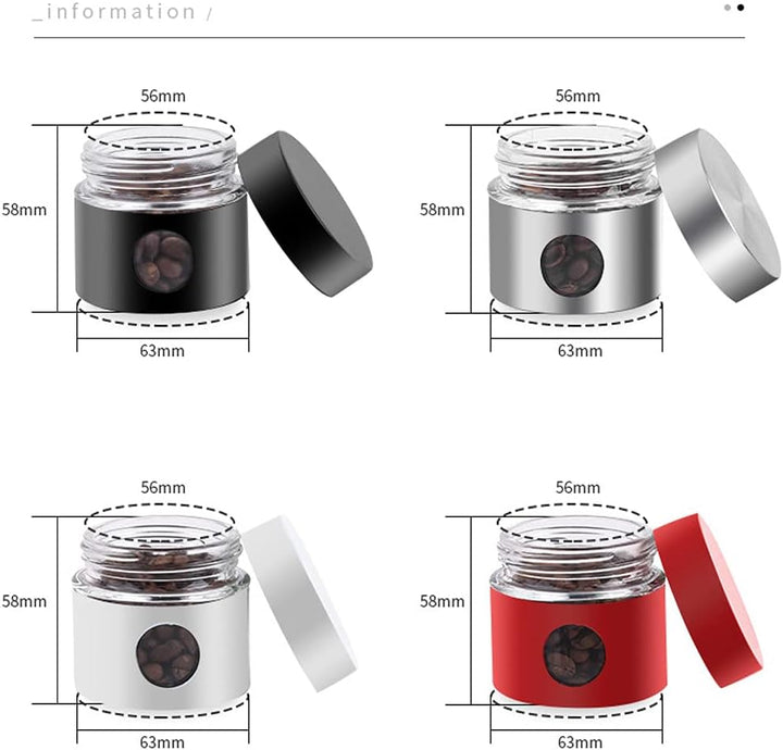 Kaffeedose, Reisedose, Mini-Frischhaltedose, luftdicht, Edelstahl und Glas, ideal für Kaffeebohnen u