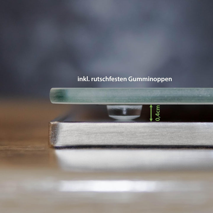 banjado® Herdabdeckplatte Glas 2-teilig je 30x52 cm/Schneidebrett Herdabdeckung mit Motiv Kräuter/He