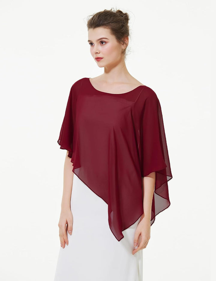BEAUTELICATE Damen Chiffon Schal Stola Eleganten Cape Umhang für Braut Sommer Hochzeits Festliche Ab