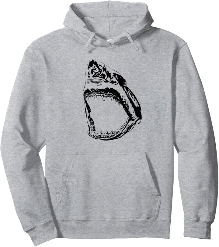 Weisser Hai Motiv Haie Raubfisch Zähne Rückenflosse Hai Pullover Hoodie