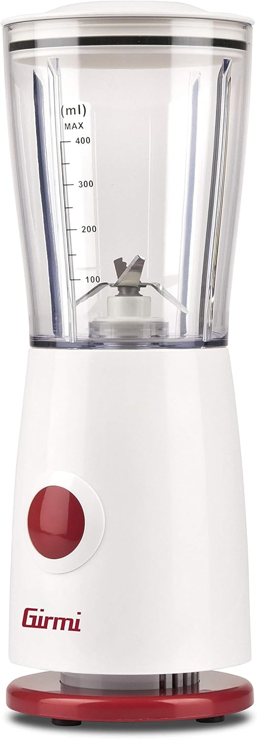 Girmi FR03 Elektrischer Standmixer, 170 W, 4 Klingen aus Edelstahl, 500 ml, Weiss, Weiss