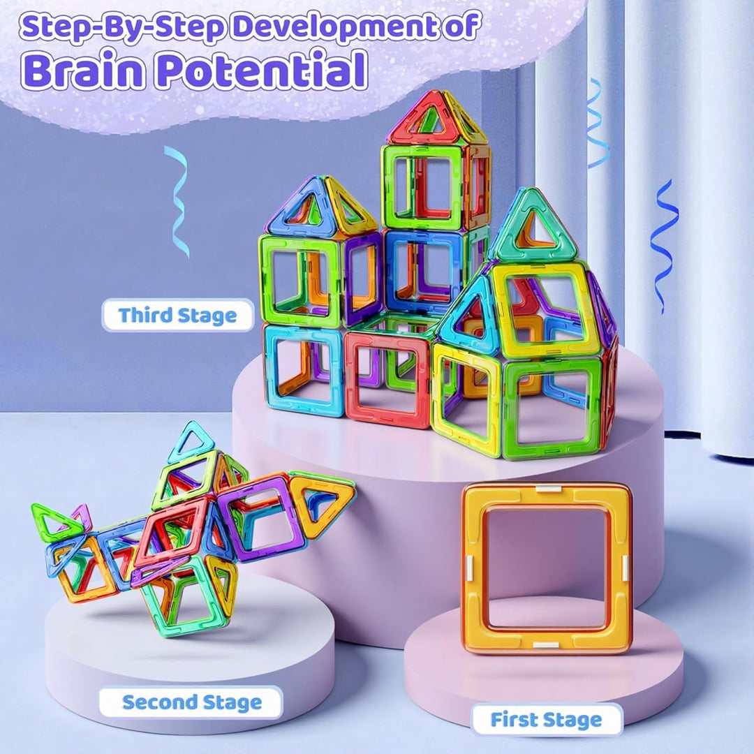 COOLJOY Magnetische Bausteine| 40 Teile Magnetbausteine Magnete Kinder | Magnetspielzeug Tiles | Mag
