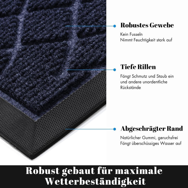 Yimobra Fussmatte Aussen, Waschbar Wetterfest, 92 x 61 cm, Robuste und Wasserabsorbierende, Schmutzr