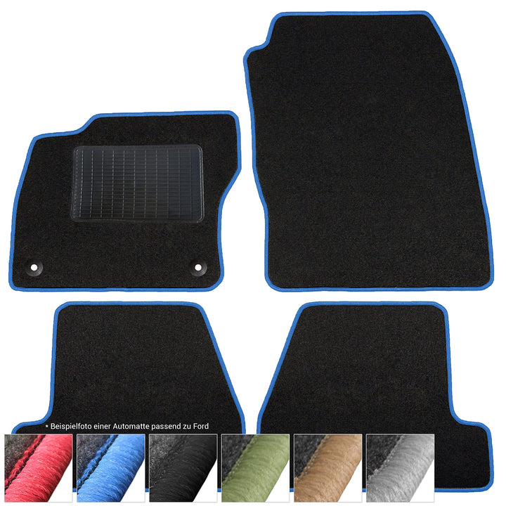 moto-MOLTICO Fussmatten Auto Velours Autoteppiche Schwarz Automatten Set 4-teilig passend für Ford S