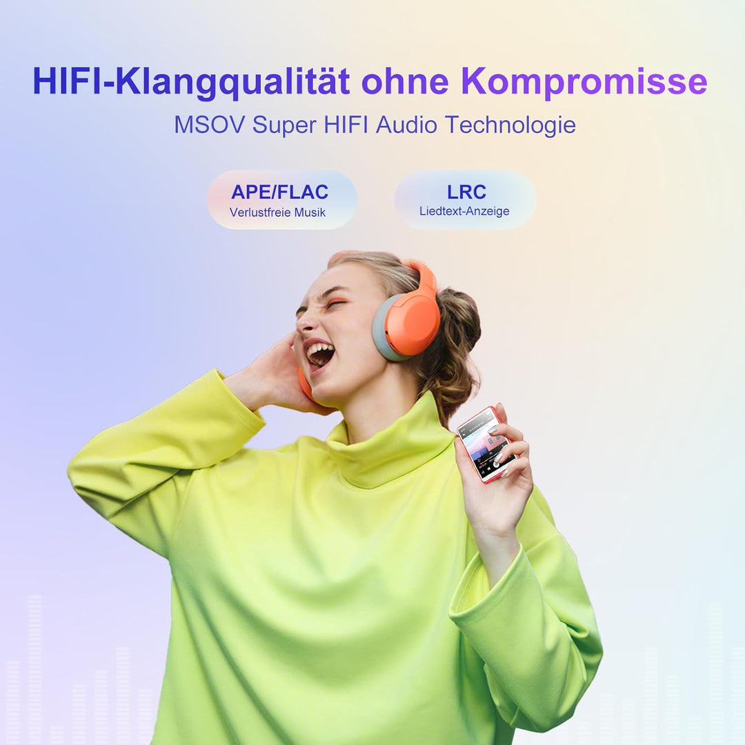 MECHEN 64GB MP3 Player Bluetooth, 2,4 Zoll Touchscreen MP3 Player mit Kopfhörer, FM-Radio, Dictaphon