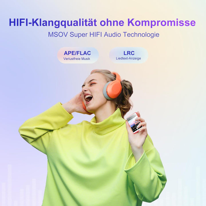 MECHEN 64GB MP3 Player Bluetooth, 2,4 Zoll Touchscreen MP3 Player mit Kopfhörer, FM-Radio, Dictaphon
