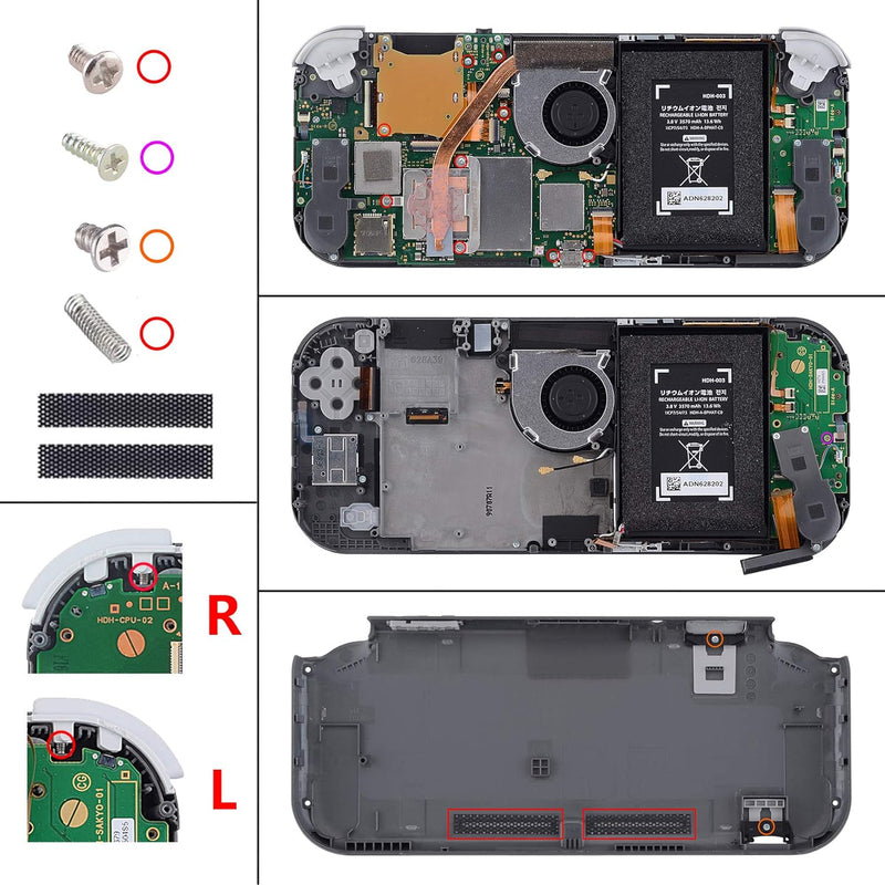 eXtremeRate Full Case Shell für Switch Lite Console, DIY-Ersatz Hülle Gehäuse & Tasten & Schutzfolie