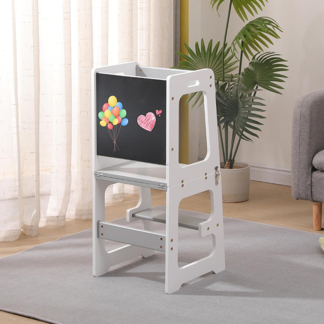 Tulano Mooby 35 Lernturm 3 in 1 für Kinder ab 1 Jahr – Montessori Kitchen Helper umbaubar zu Tisch m