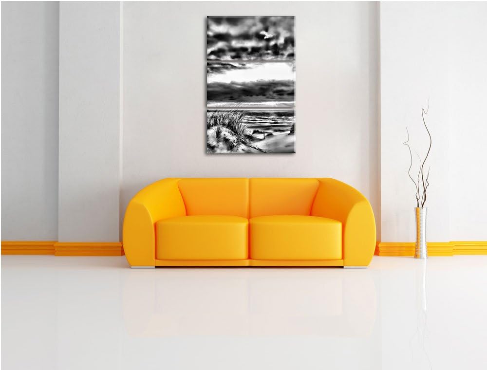 Pixxprint Nordsee als Leinwandbild/Grösse: 3 Teilig (120x80 cm) cm/Wandbild/Kunstdruck/fertig bespan